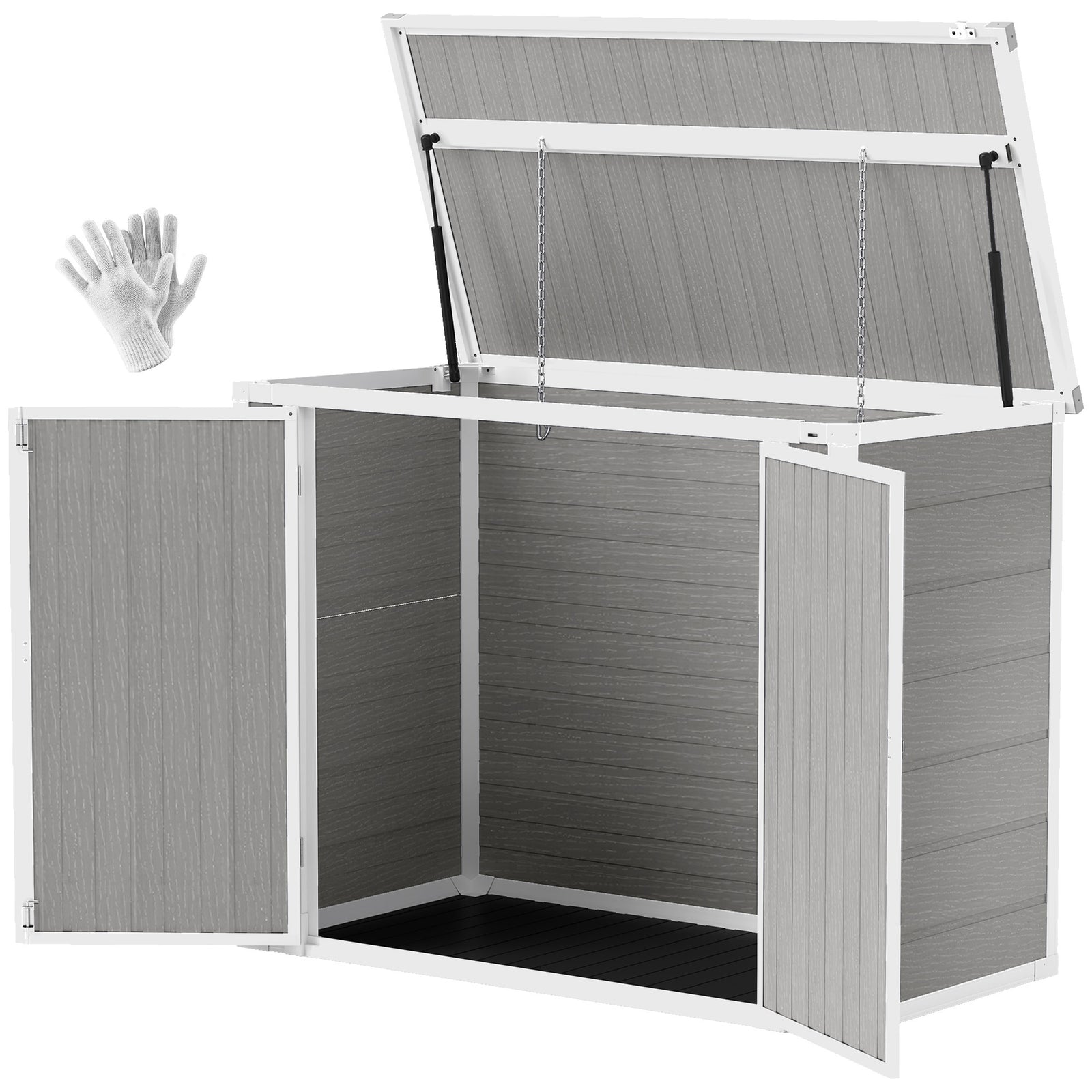 4.7 X 2.5ft Lockable Garden Shed, Double Bin Storage Shed