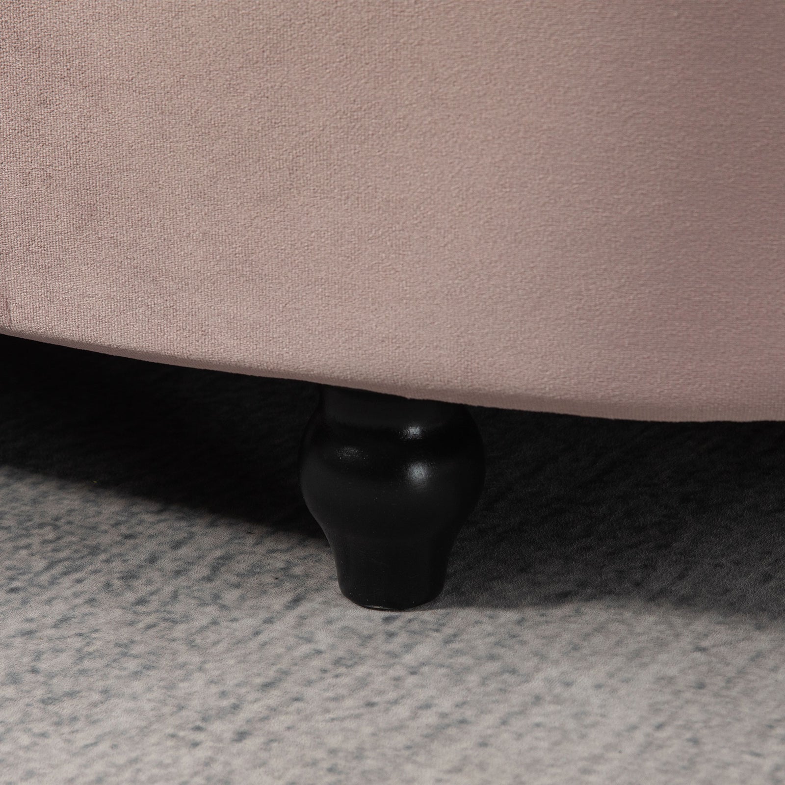 Semi-circle Bed End Bench Ottoman With Storage | Pink