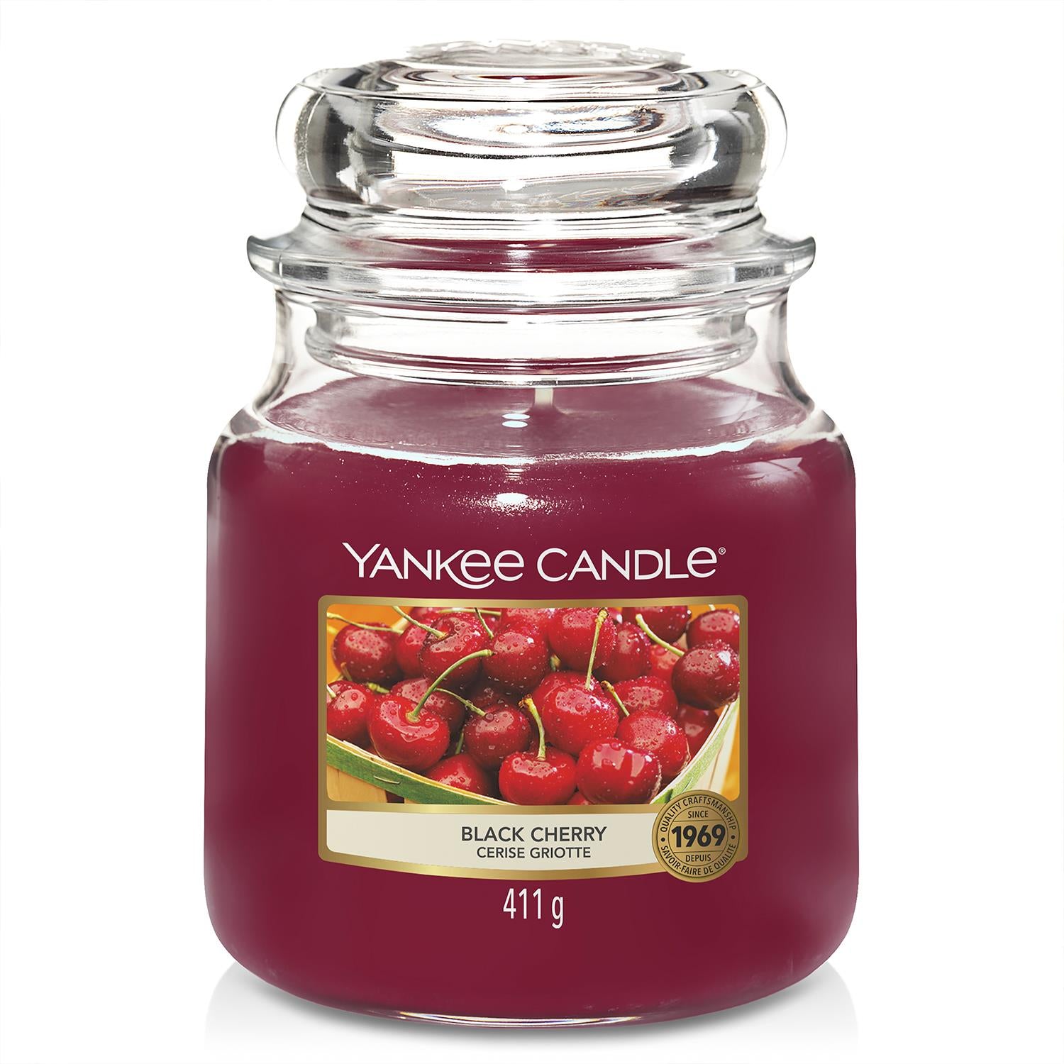 Yankee Candle Original Medium Jar Scented Candle - Black Cherry, 411g