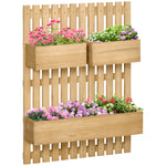 Wall-mounted Planter With Trellis And 3 Boxes | Yellow