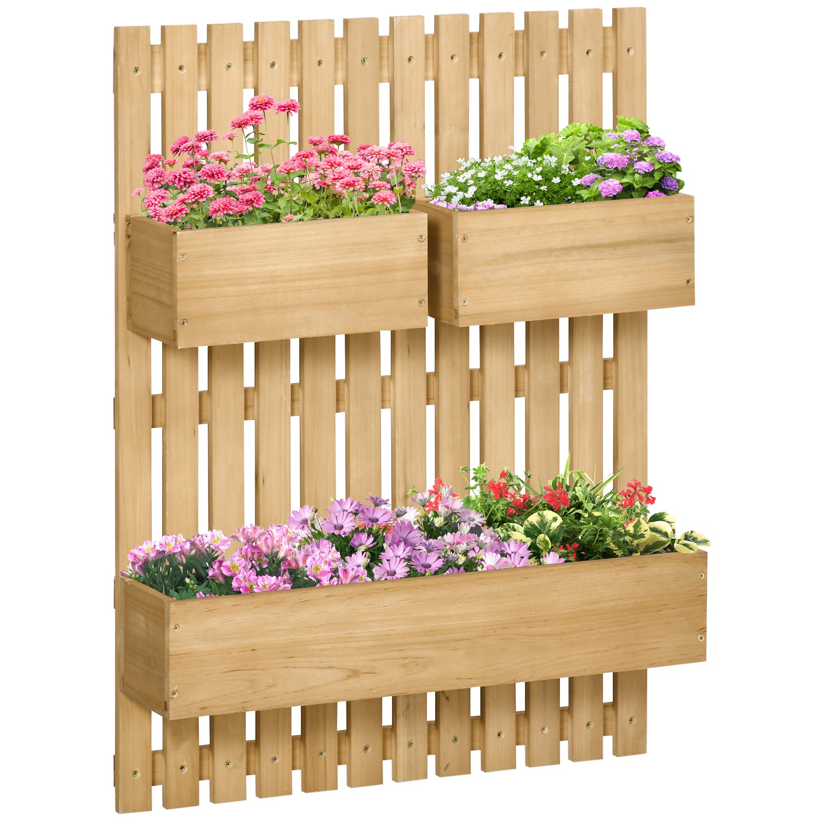 Wall-mounted Planter With Trellis And 3 Boxes | Yellow