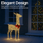 Xmas Haus 107cm Gold Rattan Led Christmas  Festive Deer