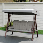 Outsunny 3 Seater Garden Swing Chair, Light Grey