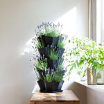 5 Tier Black Stackable Planter Trio Pot