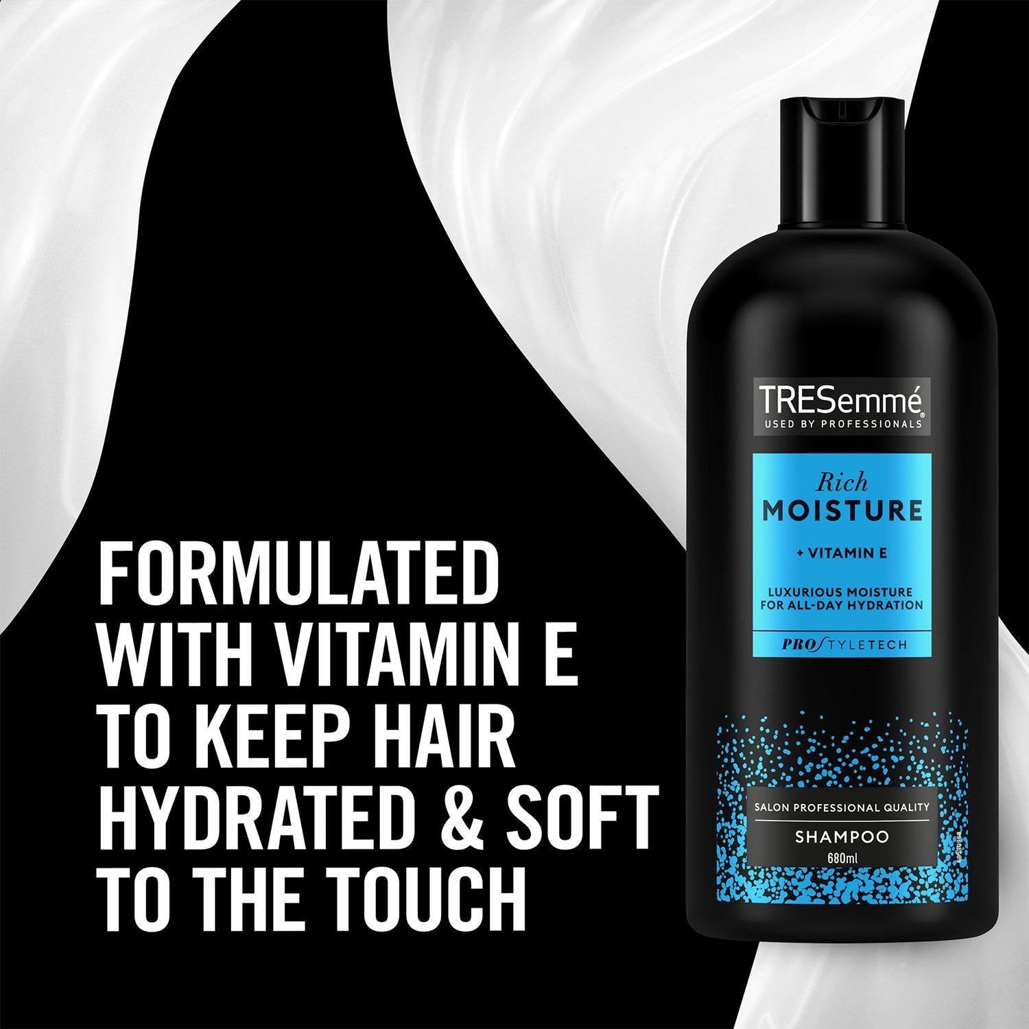 Shampoo Rich Moisture With Vitamin E For All-day Hydration, 6 X 680 Ml
