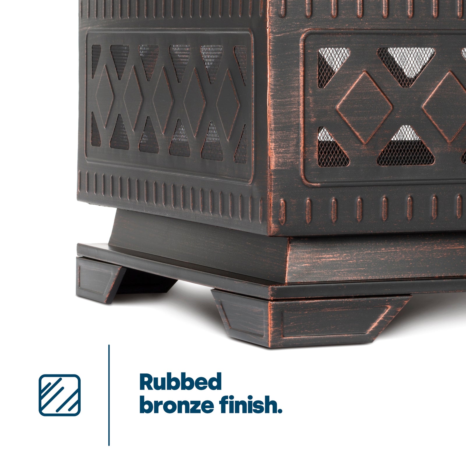 Lattice Bronze Fire Pit With Bbq Grill