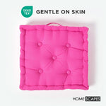 Cotton Plain Floor Cushion | 40cm x 40cm | Hot Pink