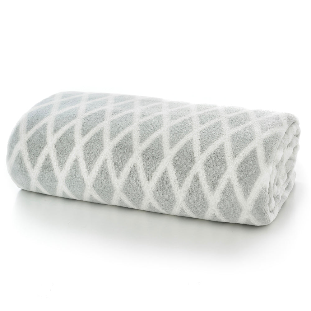 Ravenshead Printed Heavyweight Supersoft Fleece Throw | 150cm x 180cm | Gray