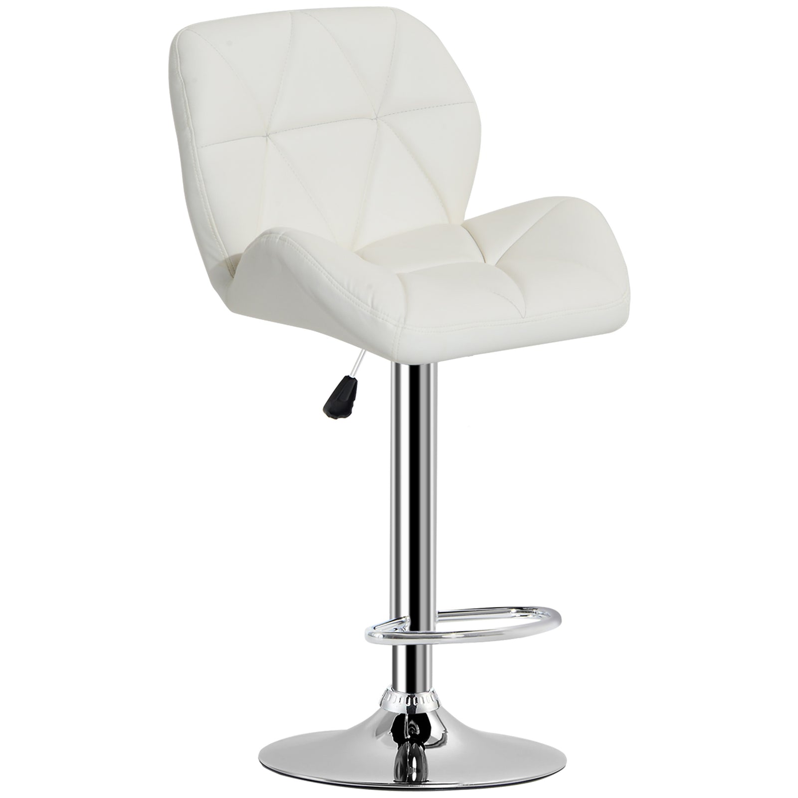 HOMCOM Modern Bar Stool Metal Base Pu Dining Chair