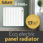 Electric Radiator Panel Heater Wall Mounted Advanced Timer Digital Thermostat, Bathroom Safe Room Heater | 1500w | White
