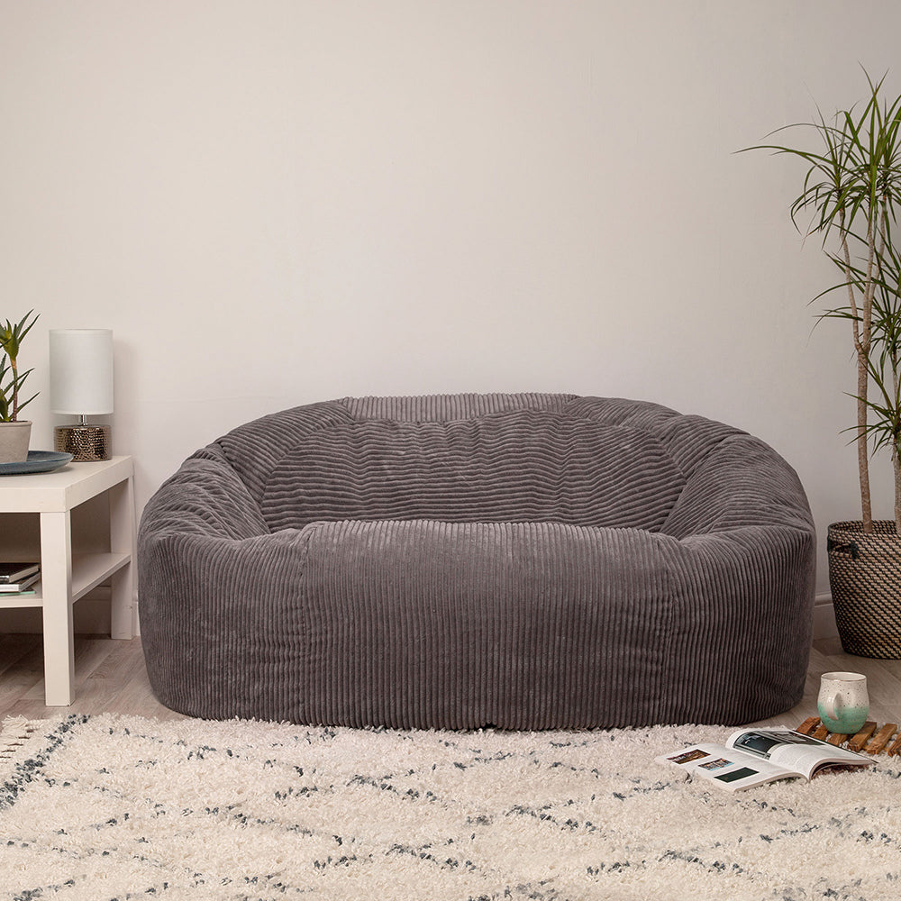 Soul Giant Cord 2-seater Bean Bag Chair | Charcoal