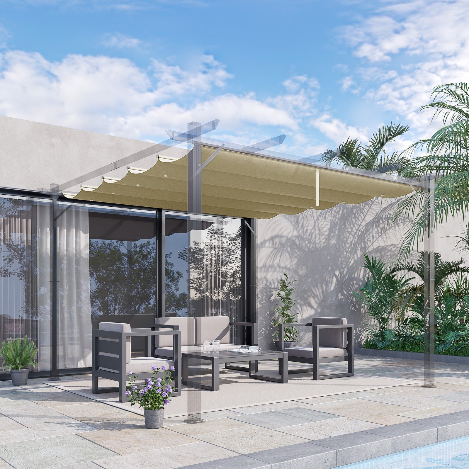 Pergola Cover For 3 X 3m Pergola, Replacement Canopy Only | Beige