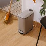 Bathroom Bin 5l, Slim Pedal, Removable Bucket Beige Essentials Collection
