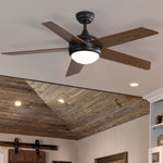 52 Inch Ceiling Fan With Dimmable Led Light & Remote 5 Blade Modern Quiet Fan