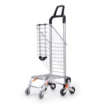 8 Wheels Foldable Shopping Trolley 2-in-1 Mobility Bag Push Cart Stair Handtrack