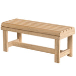 Wooden Garden Bench, 2 Seater Slatted Outdoor Bench | Natural