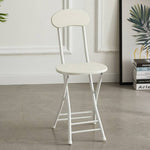 2 Pieces Compact Wooden Folding Chair With Metal Legs | Set of 2 | White