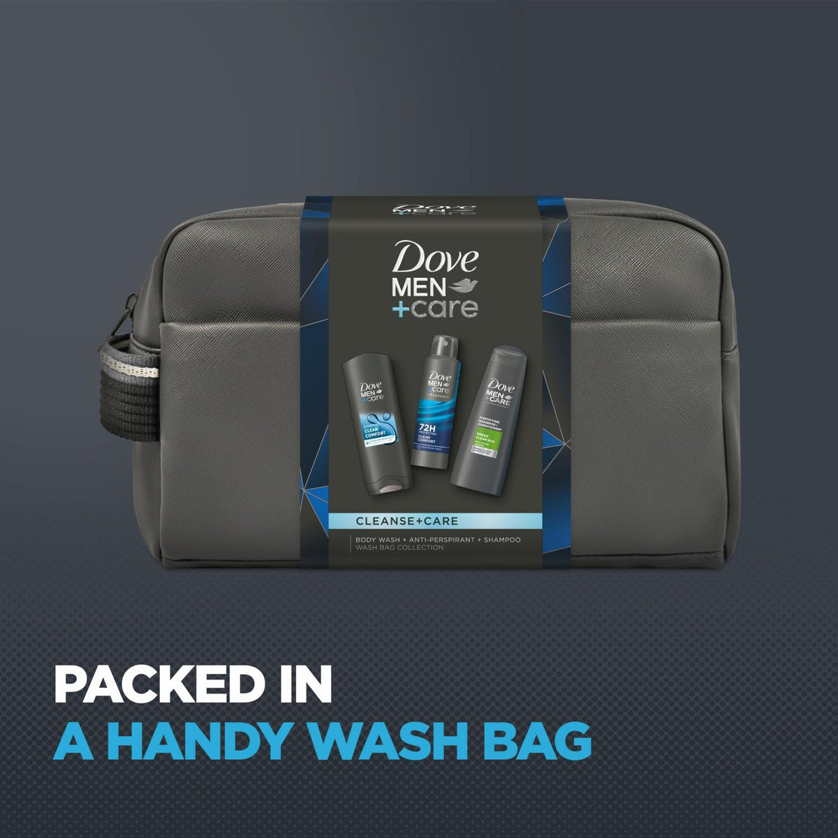 Cleanse And Care Washbag Collection Gift Set For Him, 3 Piece | Set of 4