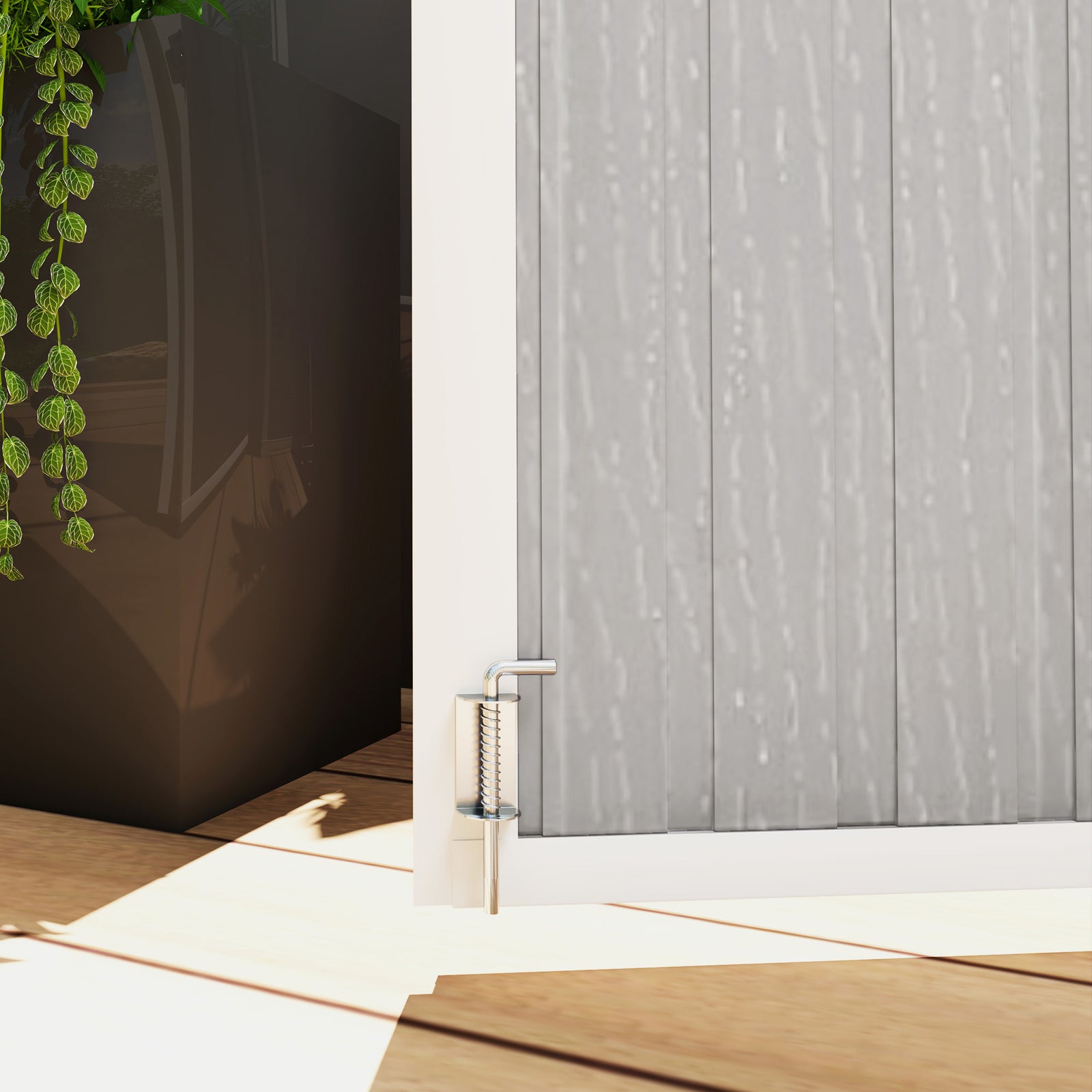 4.7 X 2.5ft Lockable Garden Shed, Double Bin Storage Shed | Light Grey