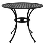 85cm Round Garden Table, Cast Aluminum, Black