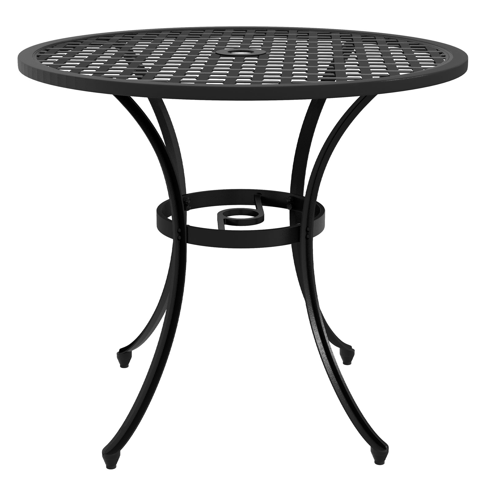 85cm Round Garden Table, Cast Aluminum, Black