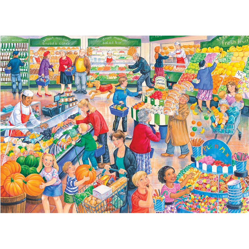 Supermarket Dash - Big 250 Piece Jigsaw Puzzle For Adults & Kids, With Extra Large Pieces