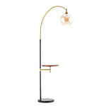 Breeins Modern Adjustable Arc Floor Lamp With Wood Tray