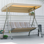 3 Person Porch Swing Chair Outdoor Lounge Bench W/ Canopy