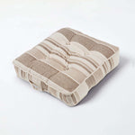 Morocco Striped Cotton Floor Cushion | 40cm x 40cm | Beige