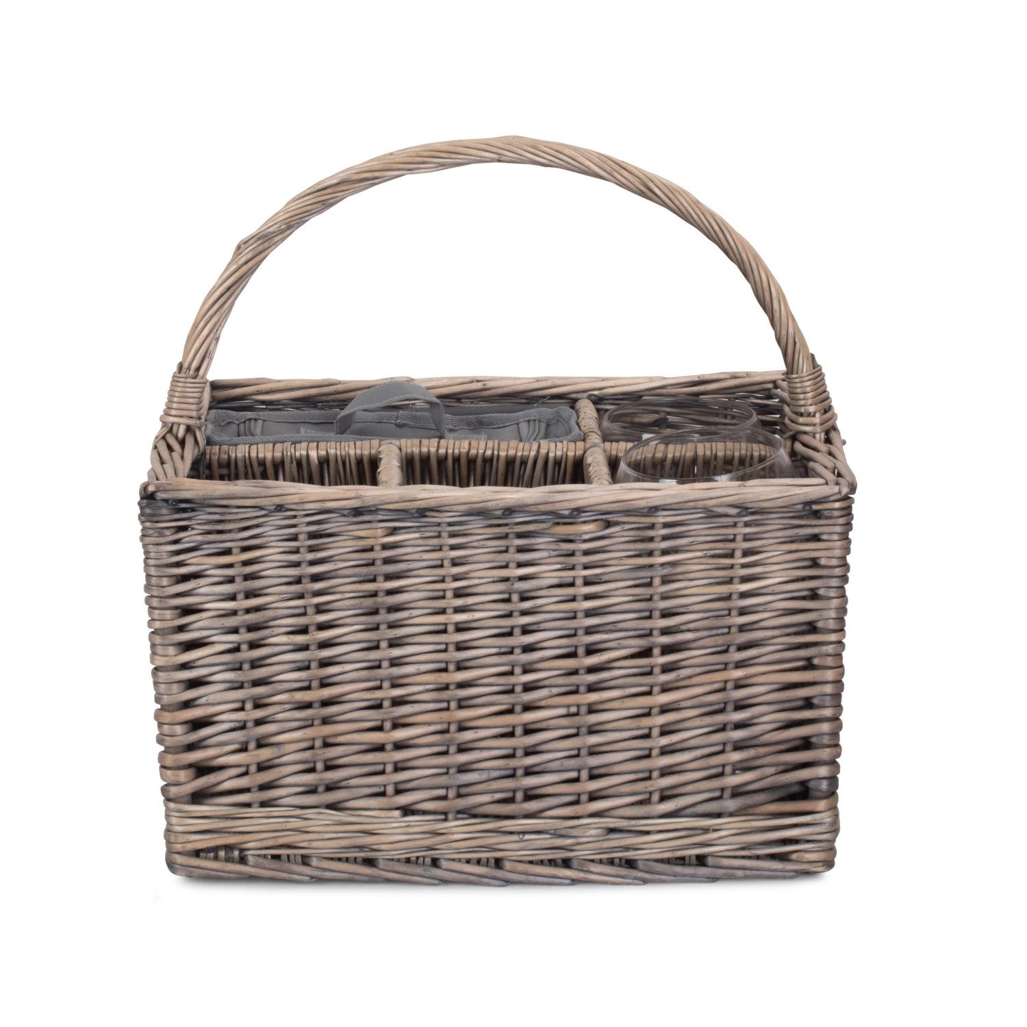 Grey Gin Picnic Drinks Wicker Basket