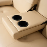 Faux Leather Click Clack Sofa Bed - 2 Seater | Beige
