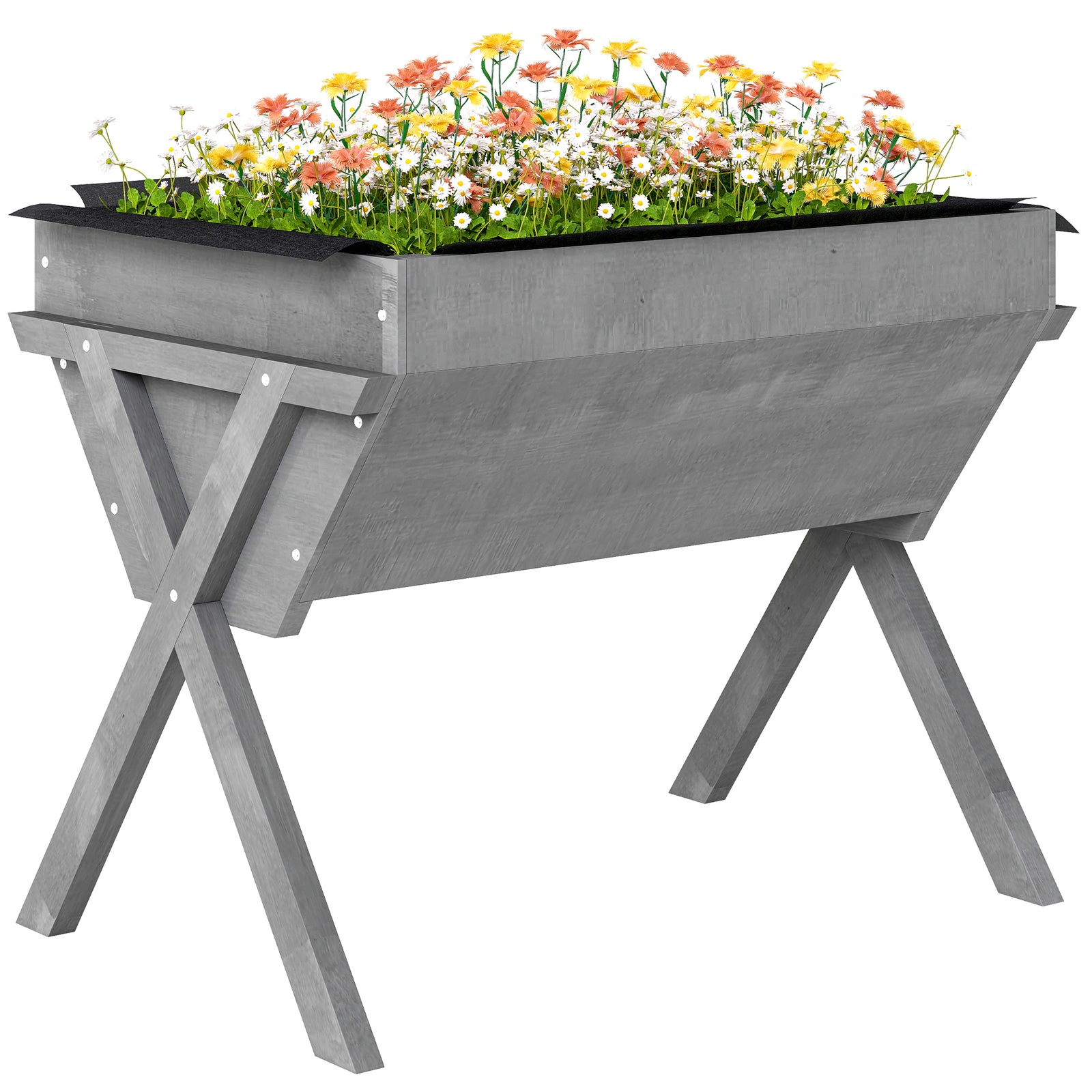 Wooden Raised Planter Stand For Vegetable & Flower