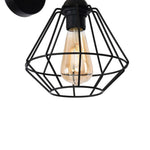 Colin Black Wall Lamp 1xe27 Hand Made Matt Black Cage Style Lamps Creating Industrial Chic