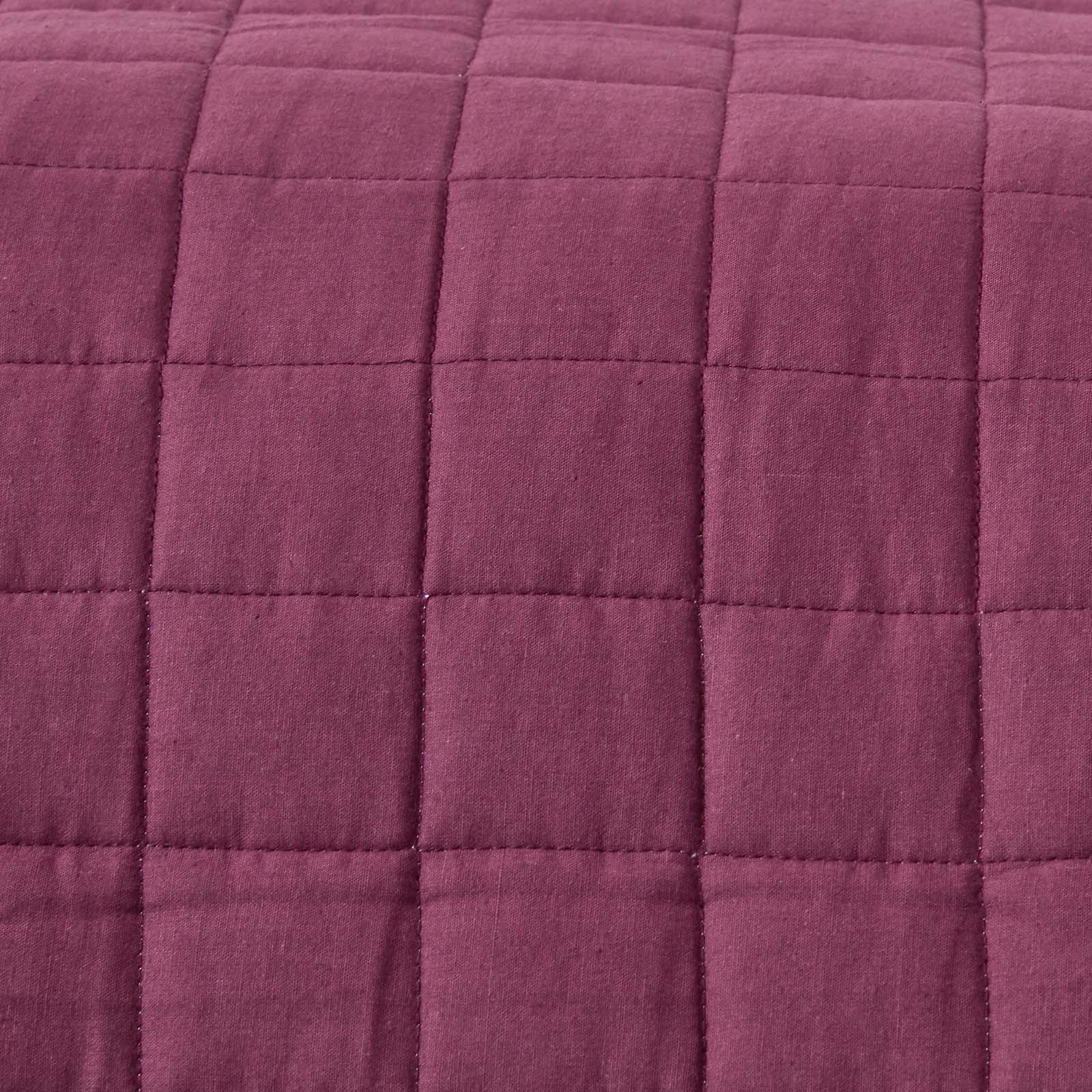Cotton Quilted Reversible Bedspread | 150cm x 200cm | Purple