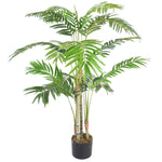 120cm Premium Artificial Areca Palm With Pot With Silver Planter