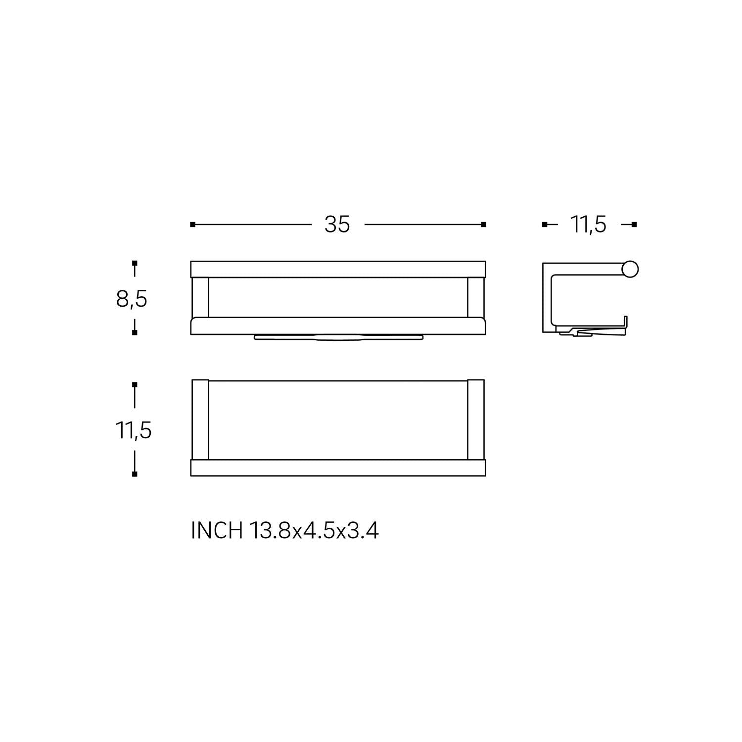 Bathroom Shelf, Organizer, Glass Wiper, Architect S+ Collection | Gold