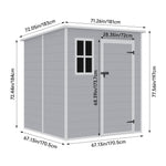 6 X 6ft Durable Pp Outdoor Storage Shed With Lockable Door, Floor, Window & Vent – Weatherproof Plastic Garden Shed