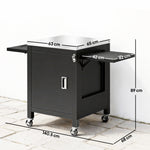 Outsunny Outdoor Grill Cart, Movable Food Prep Cart On Wheels, Black