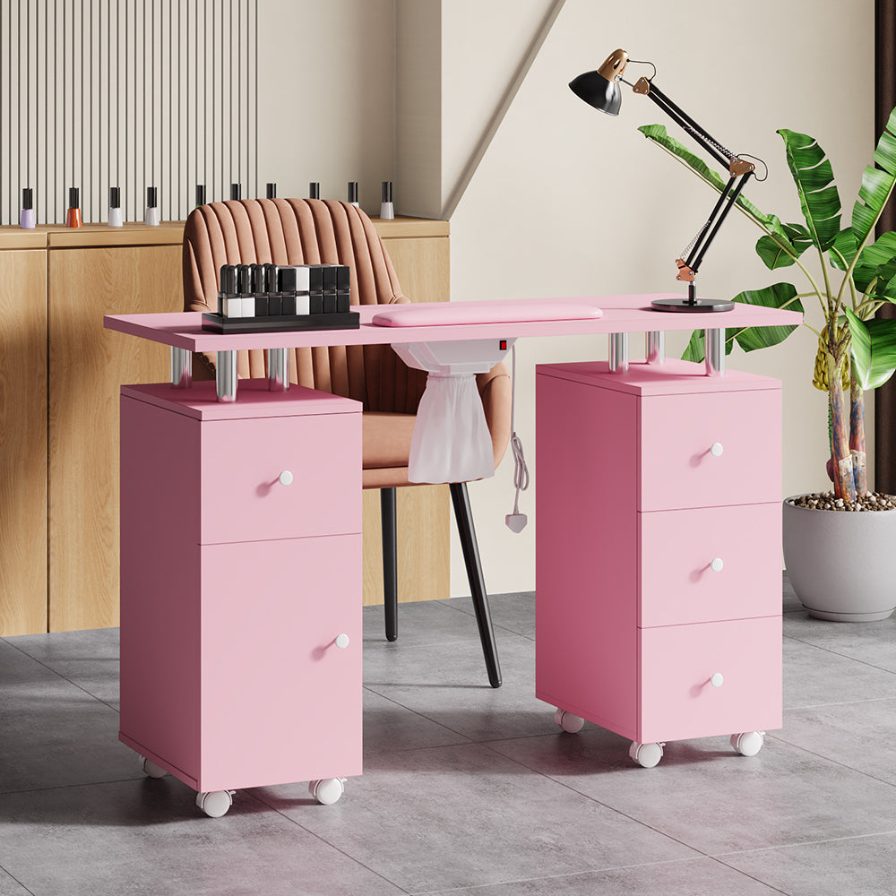 Professional Mobile Manicure Table With Built-in Dust Collector And Drawers