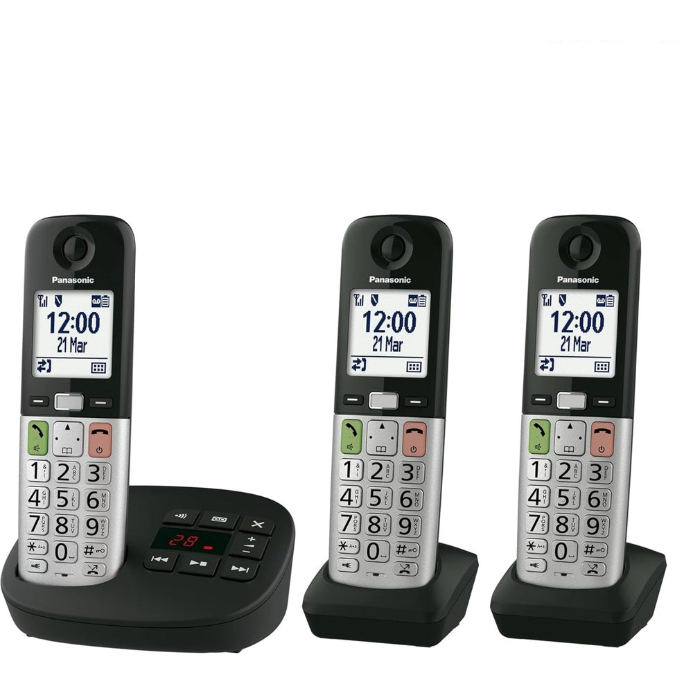 Kx-tgu433eb Digital Cordless Phone With 3 Handsets | Black