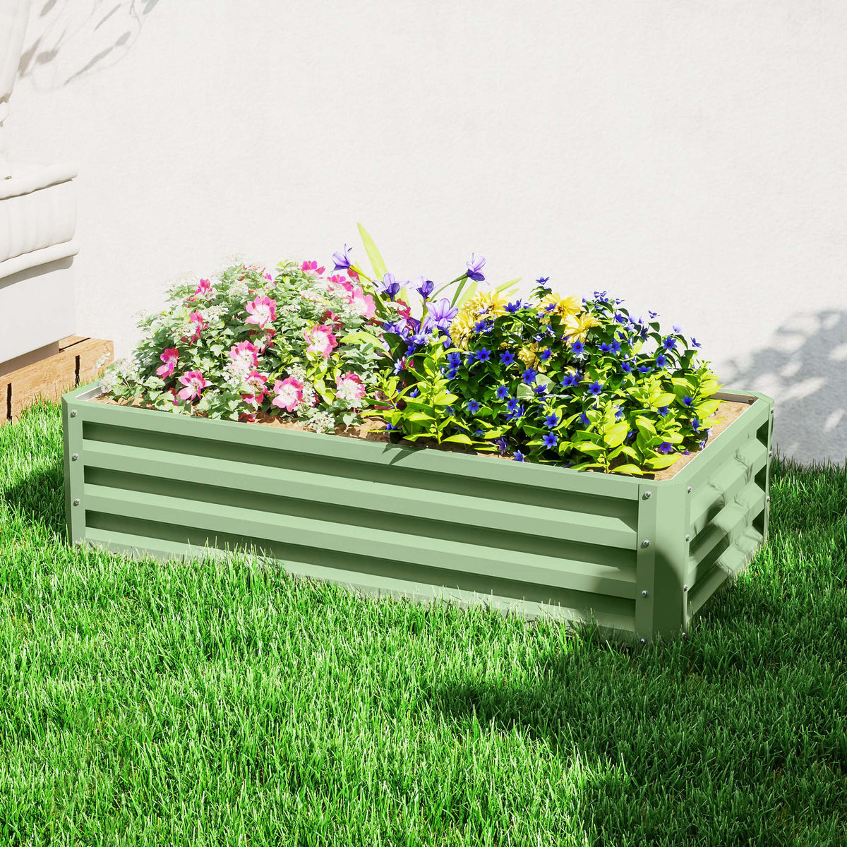 Raised Garden Bed Steel Planter Box | 216l | Light Green