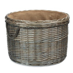 Antique Wash Round Storage Log Basket | Set-of-3 | Brown