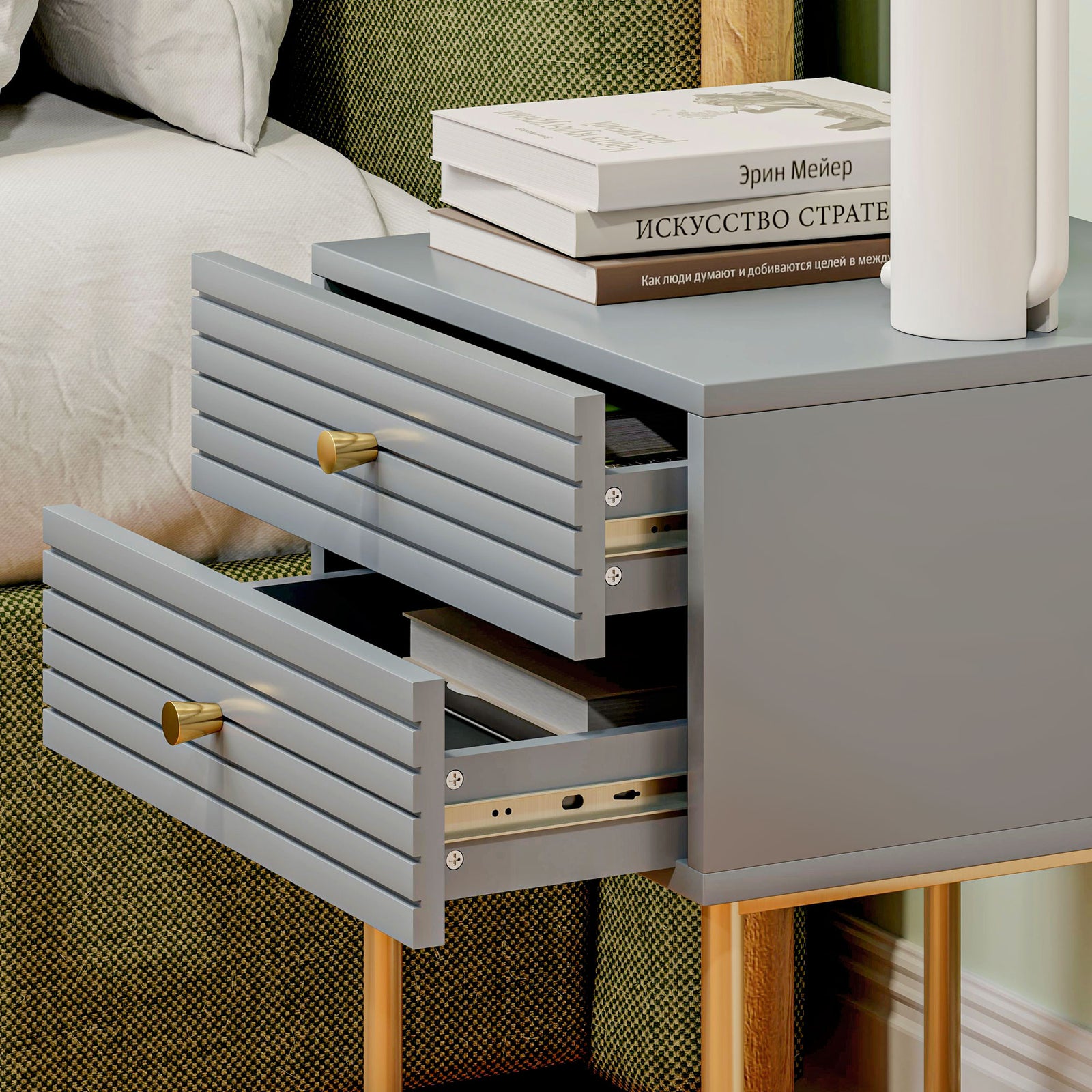 Bedside Tables Set Of 2 With 2 Drawers For Bedroom | Set-of-2