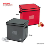 Collapsible 64 Christmas Bauble Storage Bag | One Size | Red