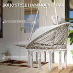 Hammock Chair, Boho Hanging Swing Chair With Cushion | Cream