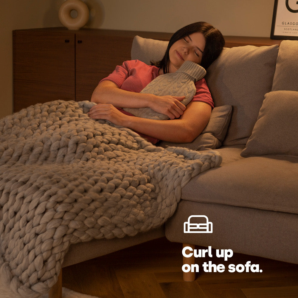 Cable Knit Hot Water Bottle | Gray