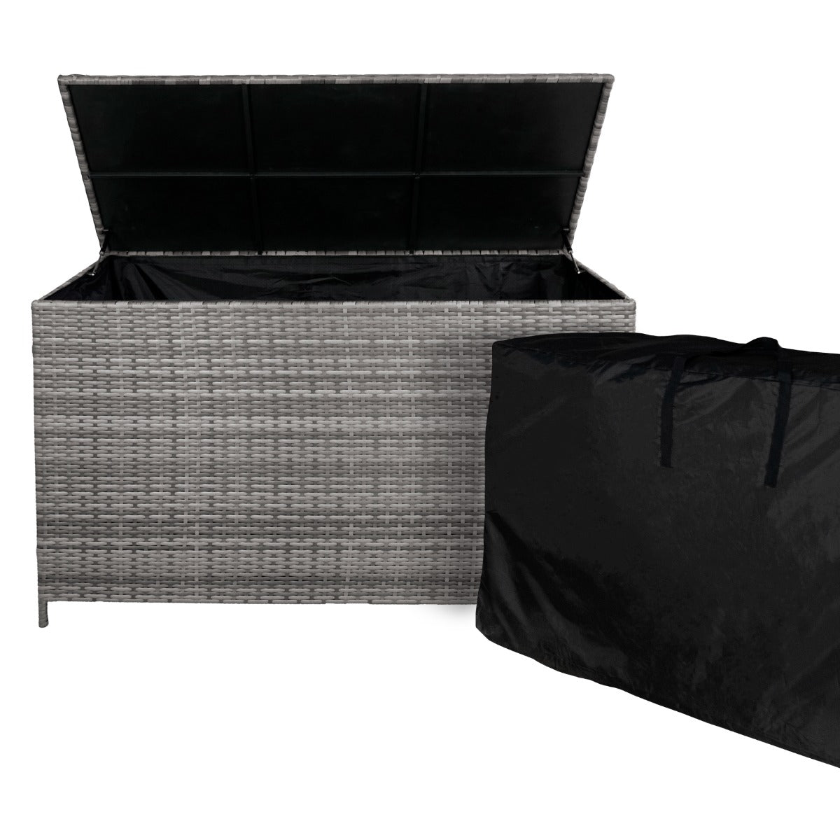 Rattan Cushion Storage Box 582l | Grey