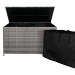 Rattan Corner Set & Cushion Storage Box | Grey
