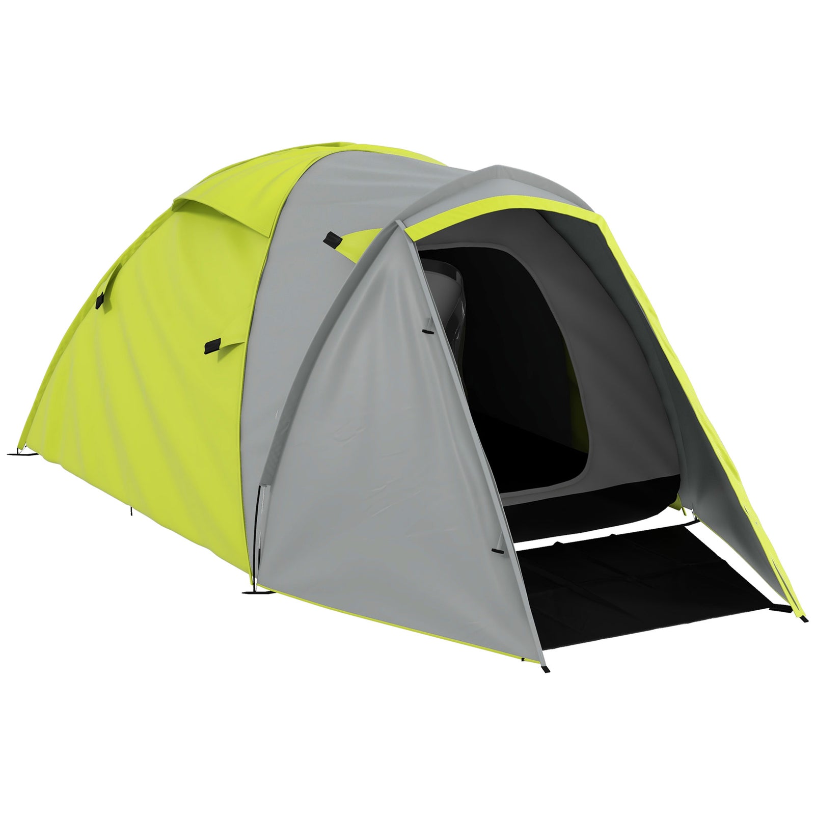 2-3 Man Camping Tent With Living Area, 2000mm Waterproof | Yellow