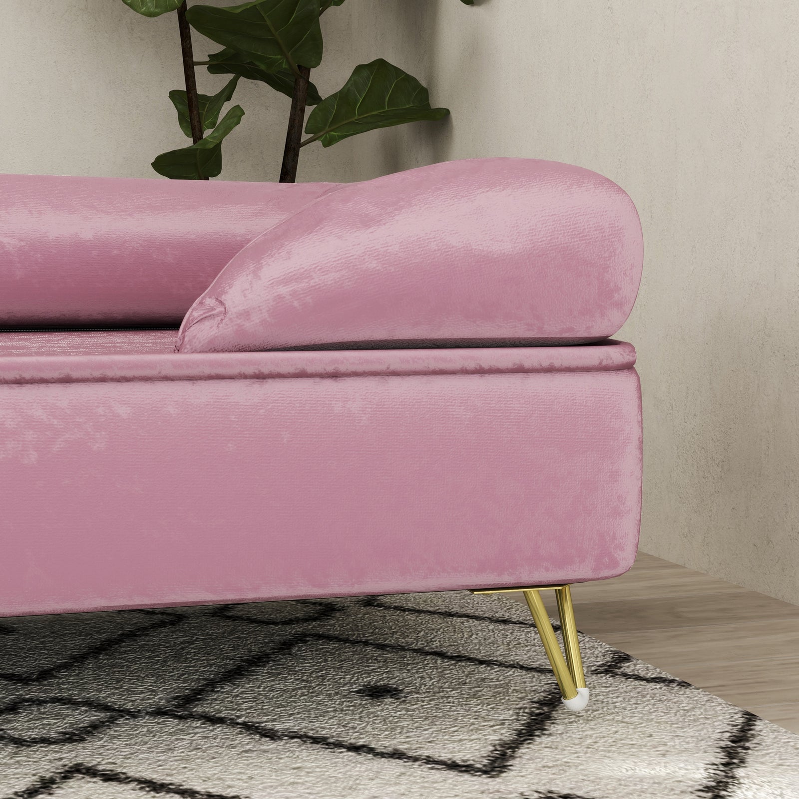 Dog Sofa Pet Couch W/ Removable Backrest Cushion Washable Cover | Pink